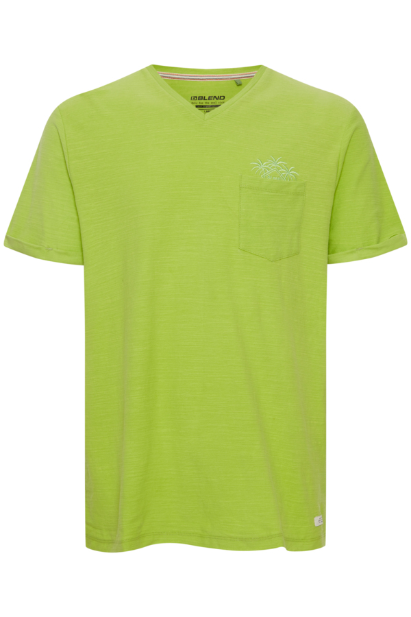 Lime grøn T-shirt med lomme, Blend 1 Lime grøn T-shirt med lomme, Blend