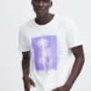 Blend T-shirt i hvid med palmeprint