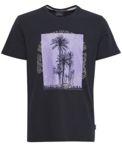 Blend T-shirt i sort med palmeprint
