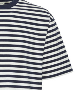 Casual Friday t-shirt med blå og hvide striber
