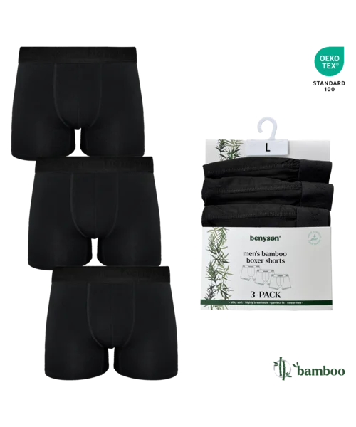 BENYSON® BENY-7020 3-Pack Men's Bamboo Boxershorts 1 BENYSON® BENY-7020 3-Pack Men's Bamboo Boxershorts
