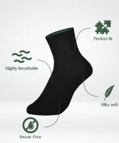 BENYSON® B-1201-Sorte Mellemhøje Bambussokker Unisex Kvartlængde Sømløse 9 benyson b 1201 black mid high bamboo socks unisex 1