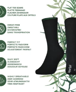 Alternative view of BENYSON® B-1201-Sorte Mellemhøje Bambussokker Unisex Kvartlængde Sømløse 3pak