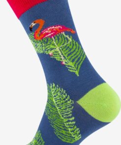 1 Par sjove sokker med flamingo størrelse 41-45
