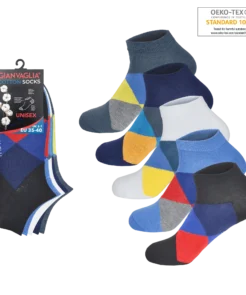 GIANVAGLIA® Deluxe SK-507 5-pak bomuldsankelsokker unisex