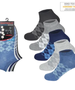 GIANVAGLIA® Deluxe SK-508 5-pak bomuldsankelsokker unisex