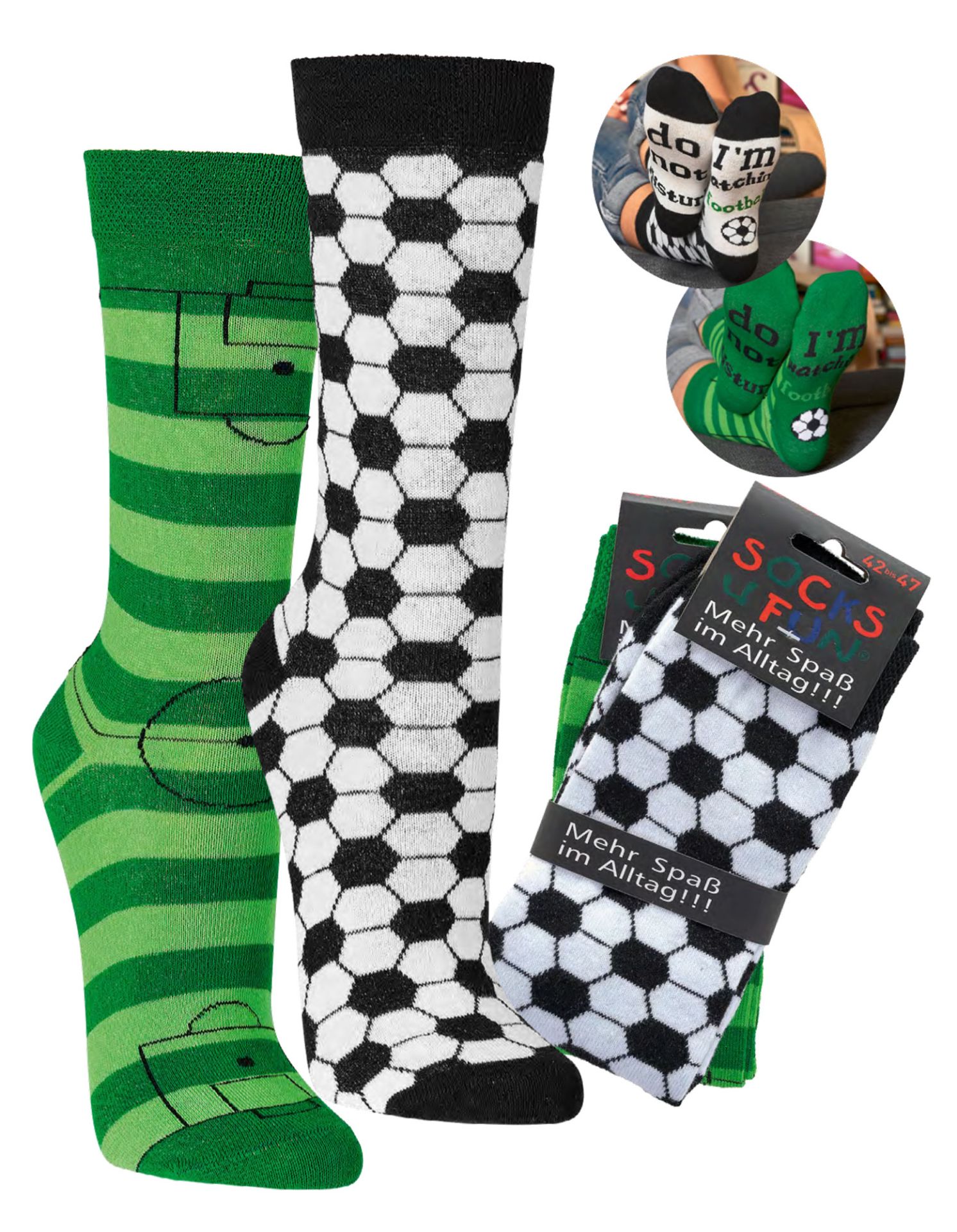 SOCKS4FUN Unisex sokker * 2-pak Fodbold 1 SOCKS4FUN Unisex sokker * 2-pak Fodbold