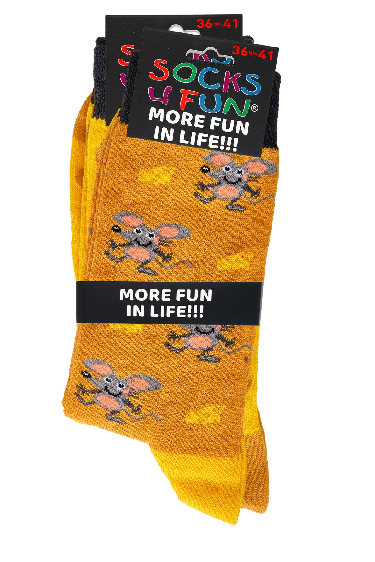 SOCKS4FUN Unisex sokker * 2pak CheesyMouse 5 SOCKS4FUN Unisex sokker * 2pak CheesyMouse - Billede 5