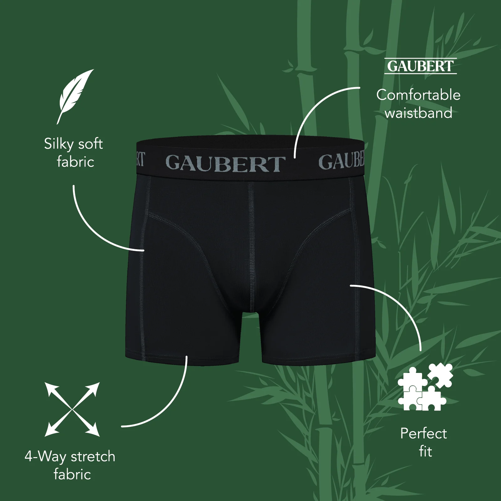 GAUBERT® 1-pak BMB-024 Bamboo Boxershort 2 GAUBERT® 1-pak BMB-024 Bamboo Boxershort - Billede 2